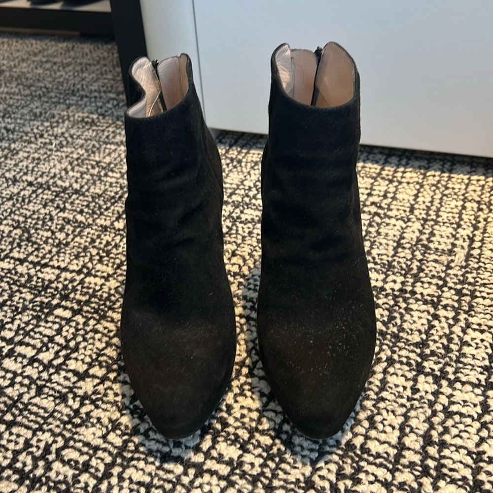 Prada black suede bootie